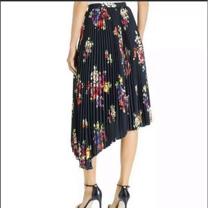Kate Spade Black Floral Pleated Skirt
